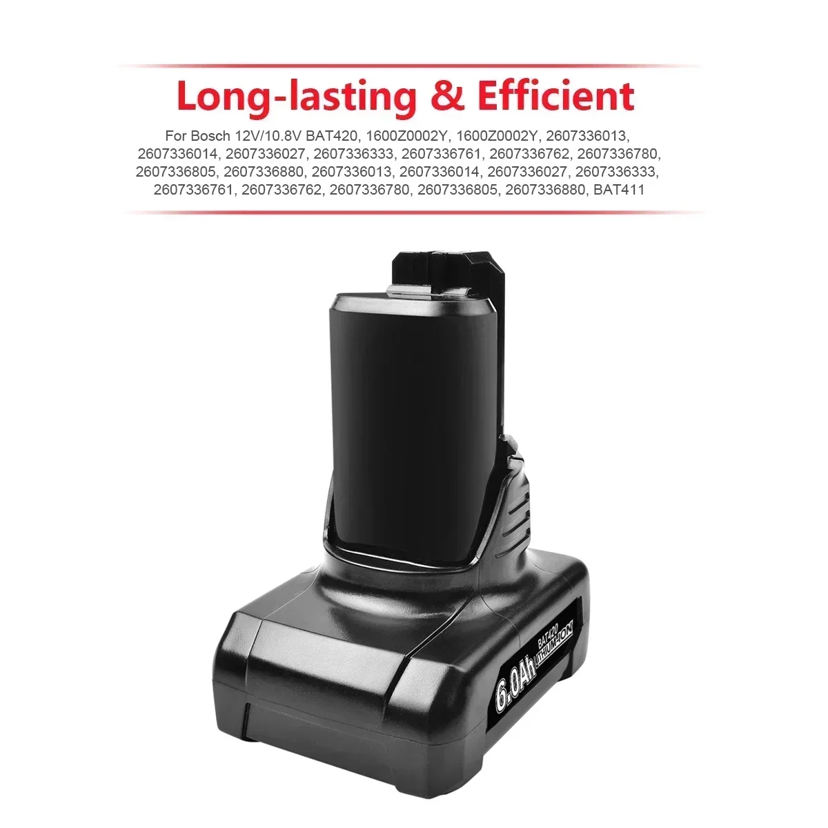 Pro 12V Bosch BAT420 6,0Ah Li-ion náhradní baterie pro BAT411 BAT412 BAT413 BAT414 10,8V baterie akumulátorové elektrické nářadí - náhled 2