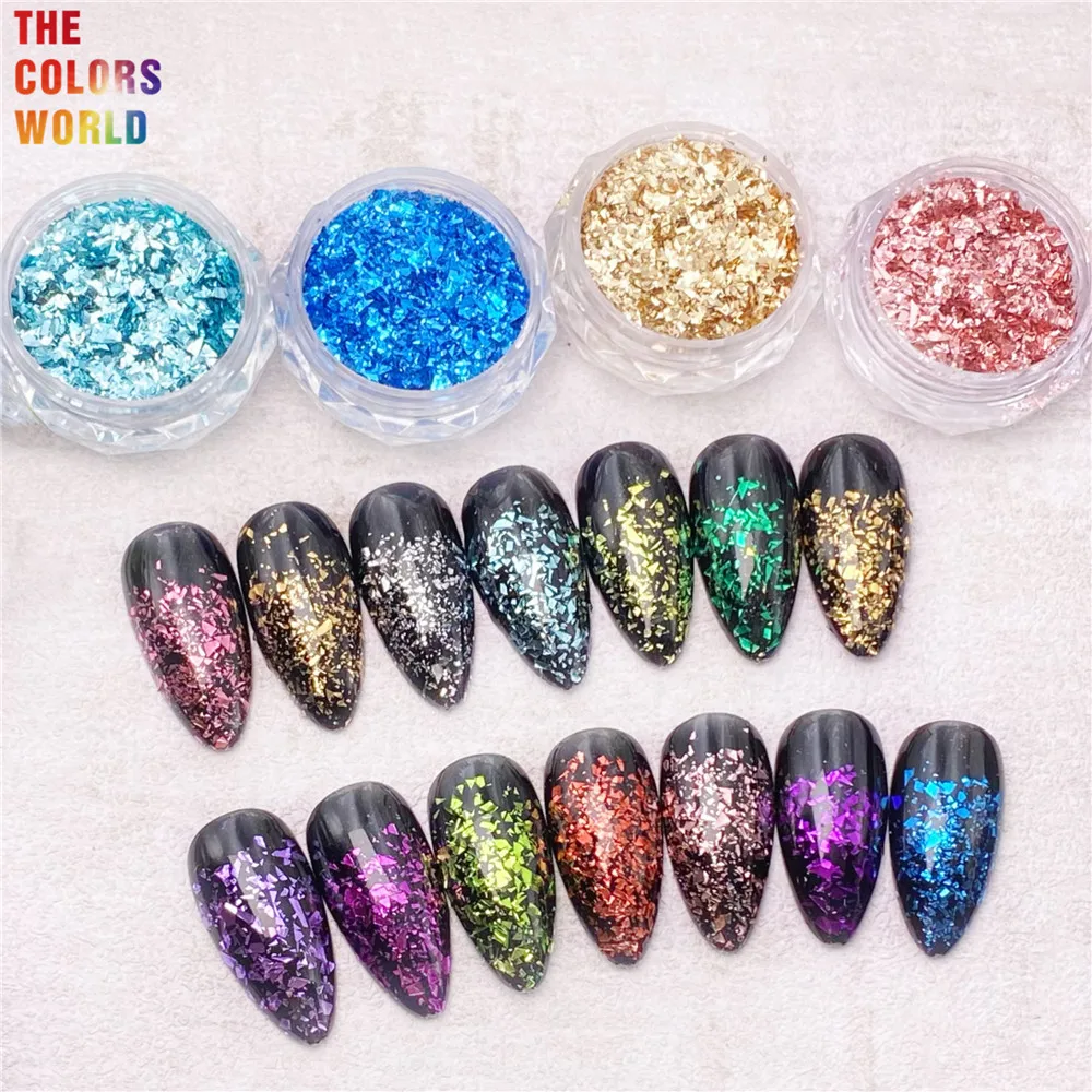 TCT-961 Cosmetic Grade Irregular Shards Nail Glitter Shiny Flakes Sequins Manicure Decoration Accessories For Body Art