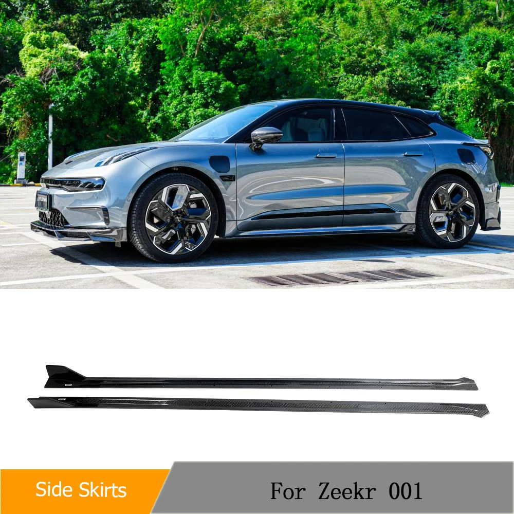 

Carbon Fiber Car Side Skirts For Geely Zeekr 001 2021-2024 Car Side Body Kits Door Extensions Apron Guard