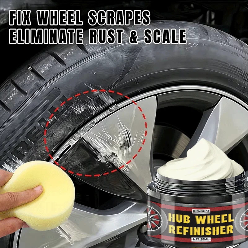 30ml Wheel Hub Refinisher, Alloy Wheel Scratch Remover & Rust Polishing Paste for Car Rims