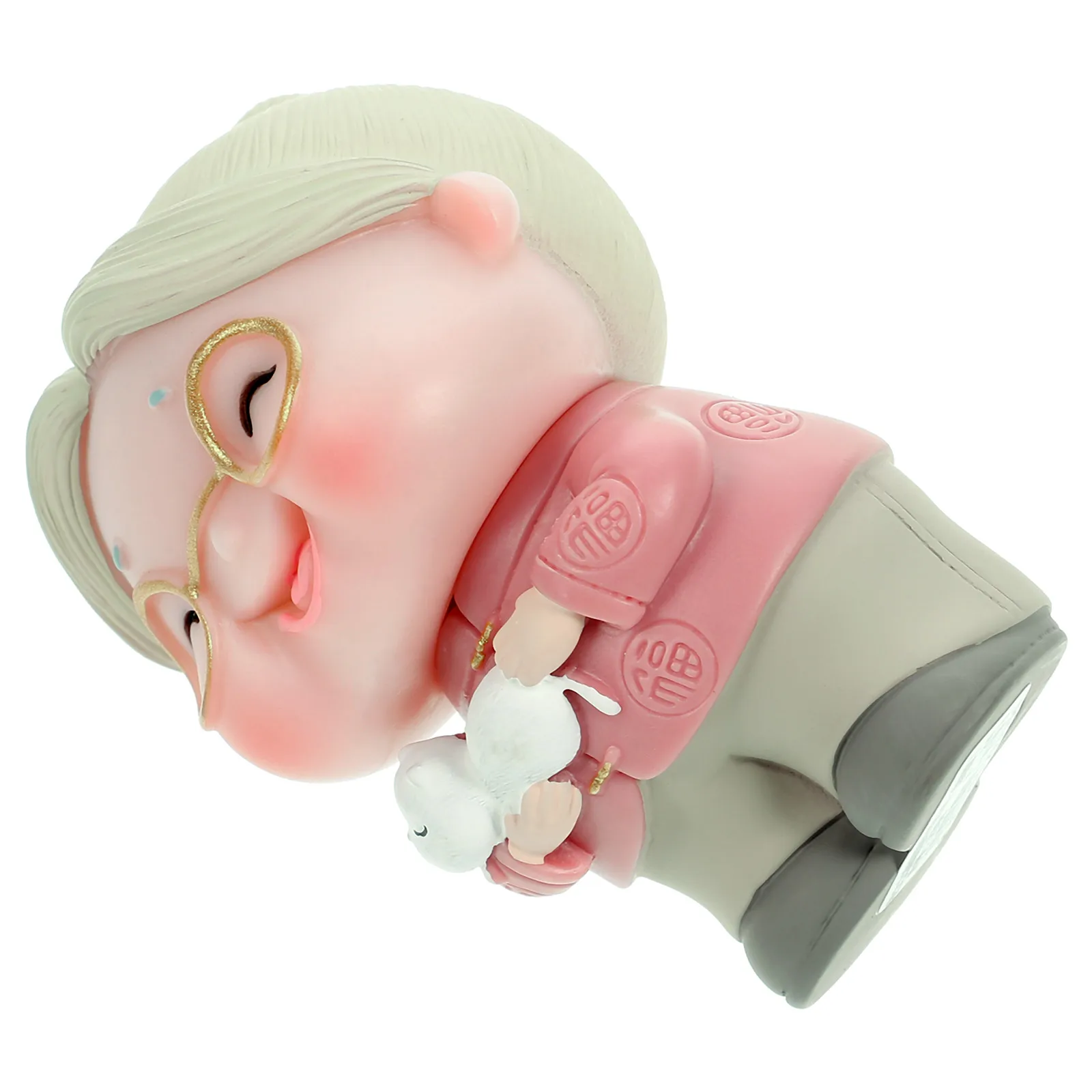 

1pc Old Topper Vinyl Figurine Safe Decor Grandma Birthday Wedding Ornament Statue Realistic Details Cake Decorations