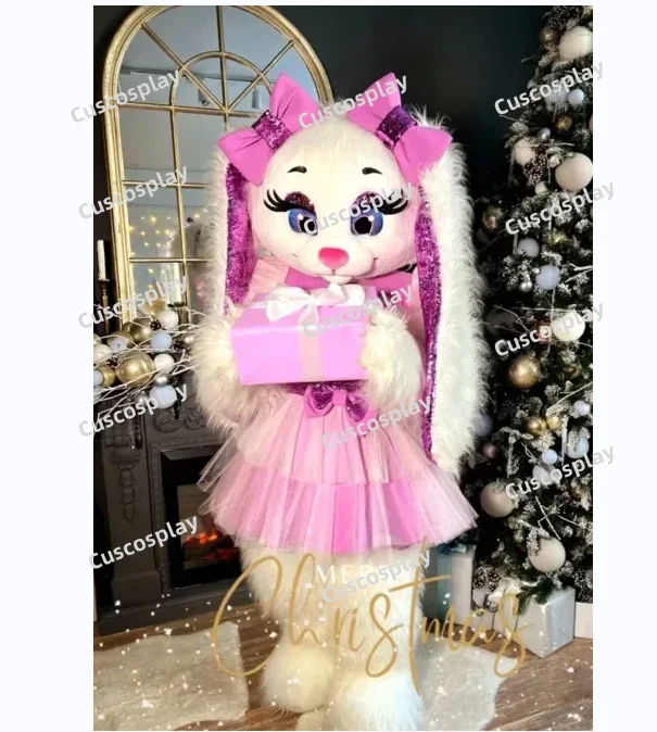 

ChristmasHare Rabbit Mascotte Fancy Cartoon Mascot Costume Plush Fancy Dress Mascot CostumeDress Party Animal Carnival Perform P