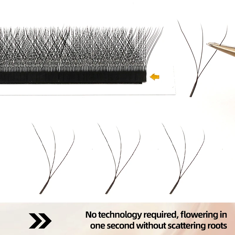 3d W-Vormige Bloei Automatische Bloeiende Voorgemaakte Fans Wimpers Extensions Natuurlijk Zacht Licht Hoge Idividuele Wimpers