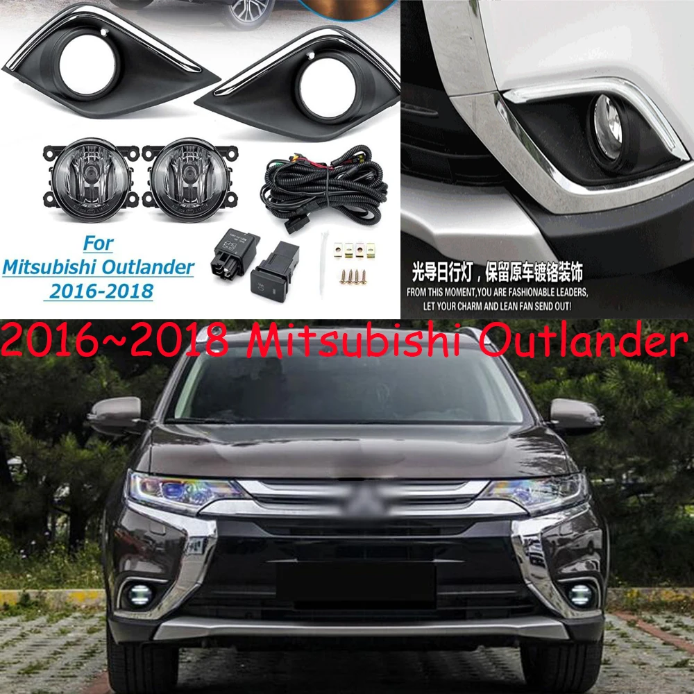 Car Bumper Headlight forMitsubishi Outlander Fog Light 2016~2018y Halogen Bulb 4300K Wire Hanress Headlamp Outlander Fog Lamp