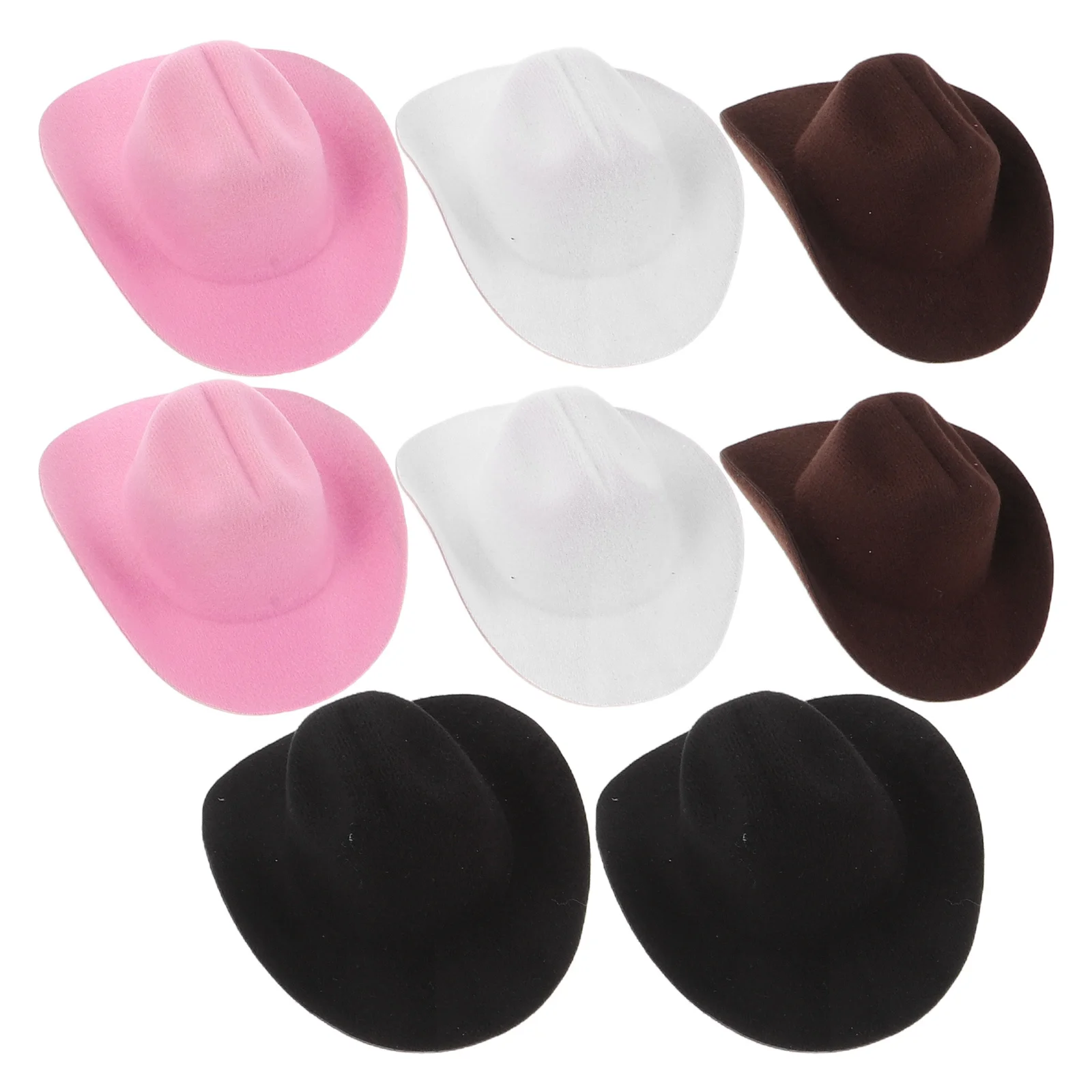 8Pcs Mini Jazz Style Cowboy Hats Eva Western Dress Up Caps for Cowgirl Party Cupcake Decoration Playhouse Accessories