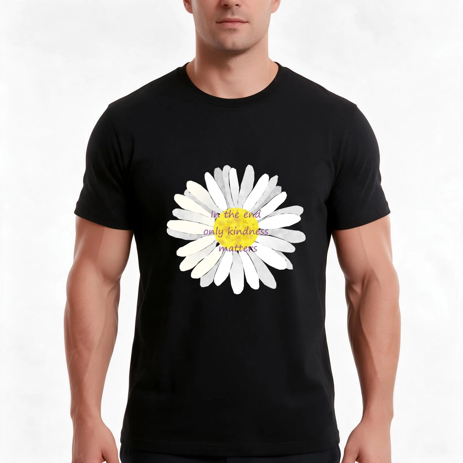 Only Kindness Matters Daisy T-Shirt Summer Casual Cotton Tee Oversized Streetwear Tops Vintage Graphic Print 100% Cotton