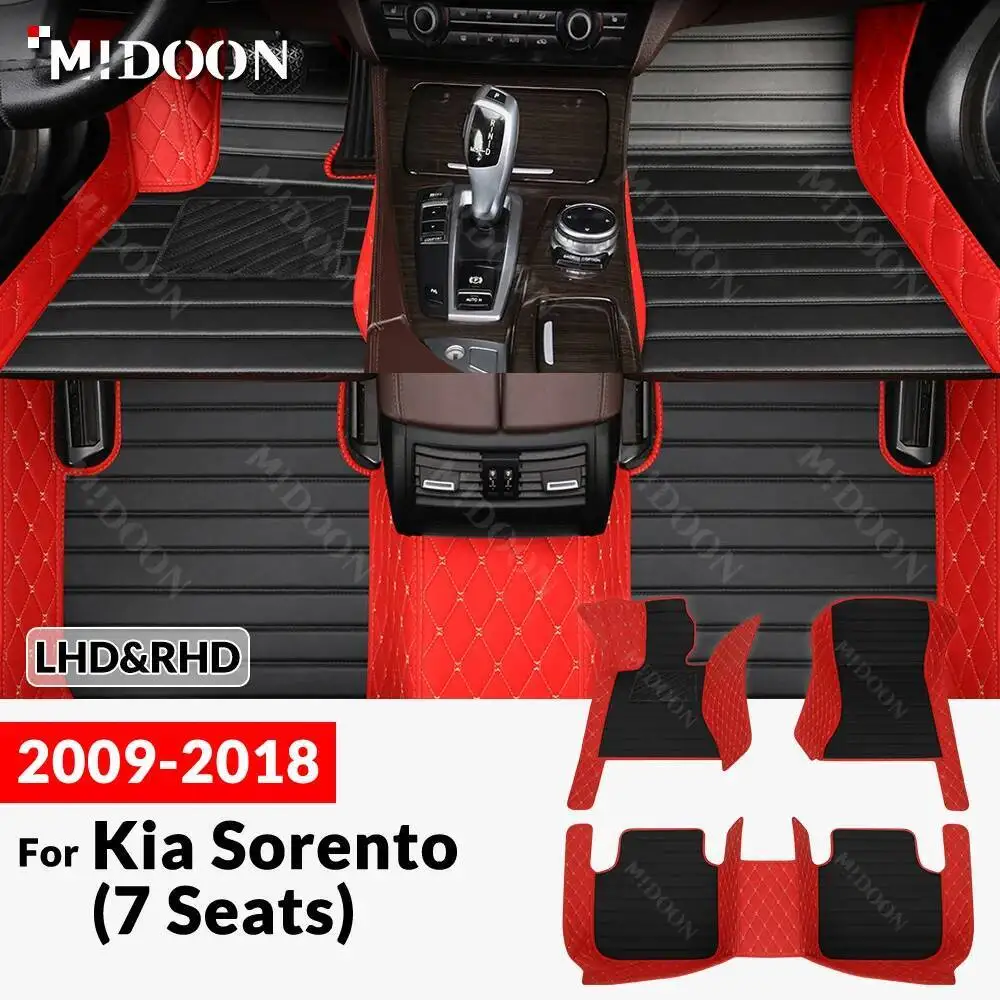 

Новые стили! Для Kia Sorento (7 мест) 2009-2018 автомобильный напольный коврик на заказ, автомобильный ковер, аксессуары для интерьера, защитные коврики