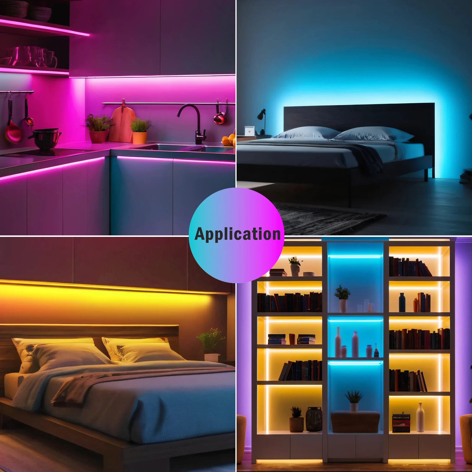 Neon Strip DC 12V 2835 120Leds/M Home DIY Neon Sign Flexible Ribbion Rope LED Strip White/Blue/Pink/Yellow/Green 1m 2m 5m