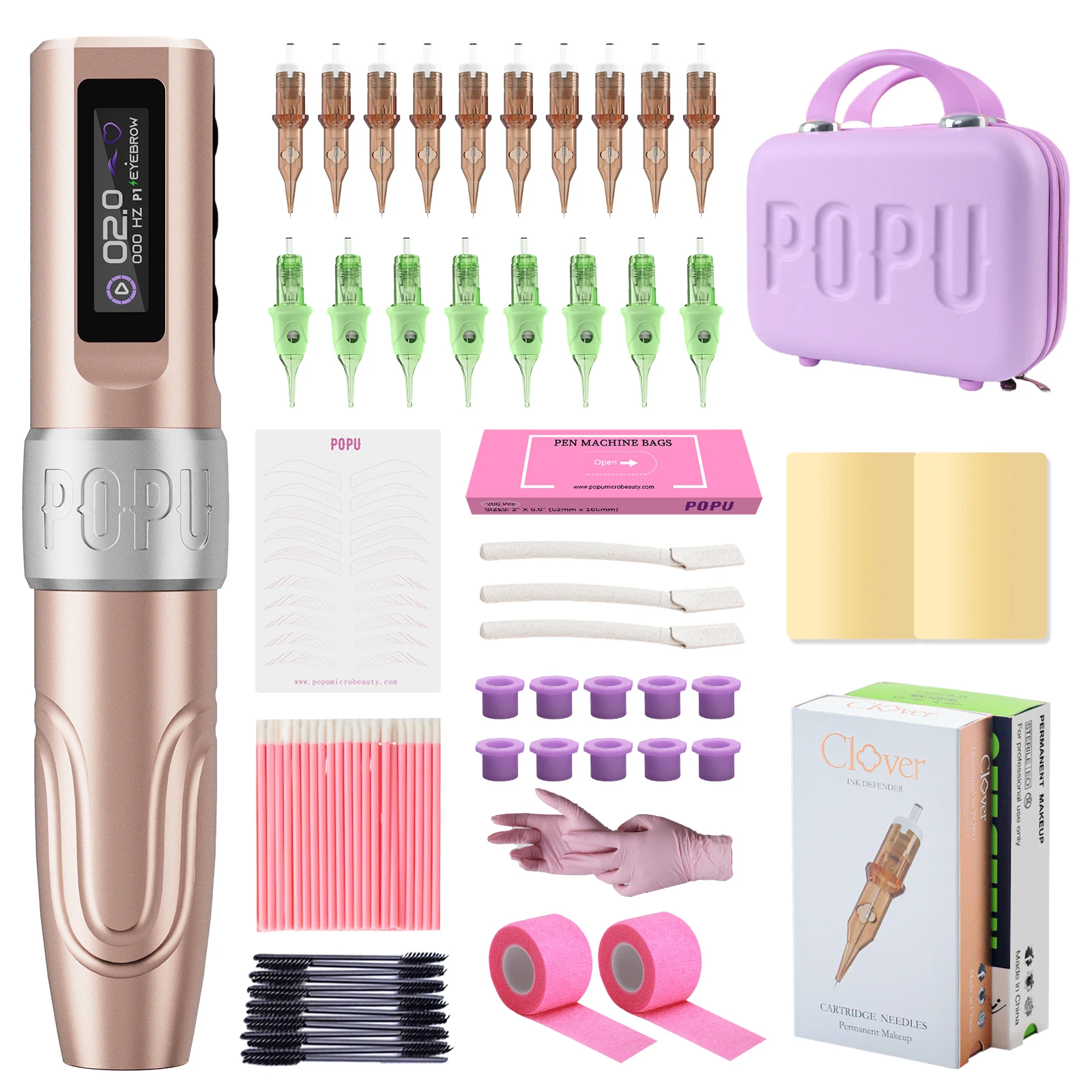 

Комплект POPU MINI DIVA, беспроводная машина для татуировки, машина для перманентного макияжа, аккумулятор 800 мАч, устройство PMU с регулируемым ходом