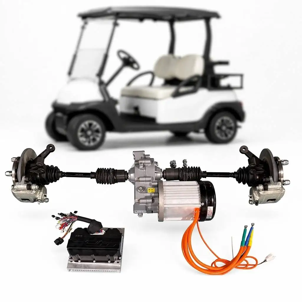 QY EV Rear Axle Kit with Independent Suspension Disc Brake Aluminum Alloy for Electric Tricycle 2KW 3KW AC Motor Model 715F