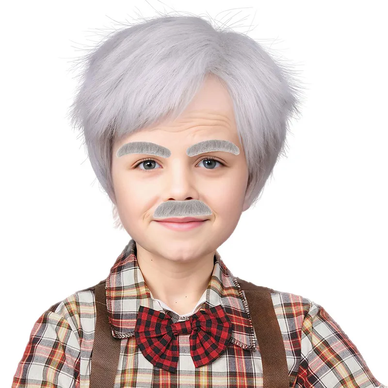 100th Day Of School Cosplay Grandpa Old Men Dress Up Props For Boys Wig Fancy Halloween Carnival Party Costume Children