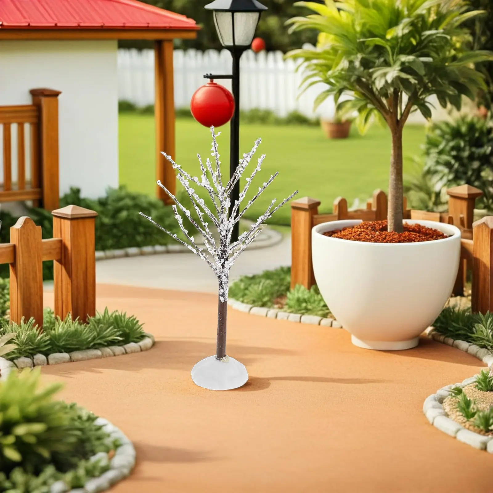 

Набор из 6 миниатюрных деревьев с эффектом снега и инея, детализированные пластиковые мини-деревья для песочницы, архитектурных моделей, поделок, маленькие зимние украшения