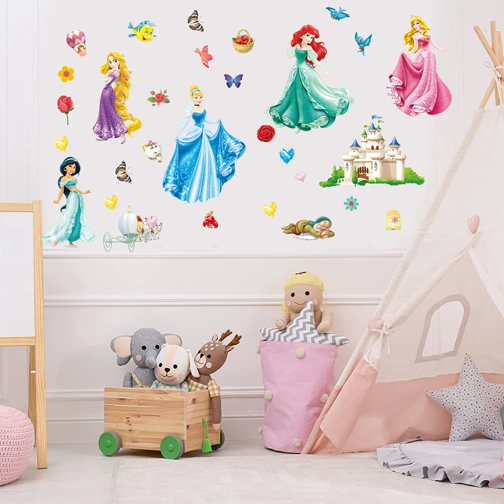 Creative Castle Princess Elsa Wall Sticker For Kid Room Baby Boy Bedroom Self-adhesive Home Mural Decor PVC Decals Avenge Poster