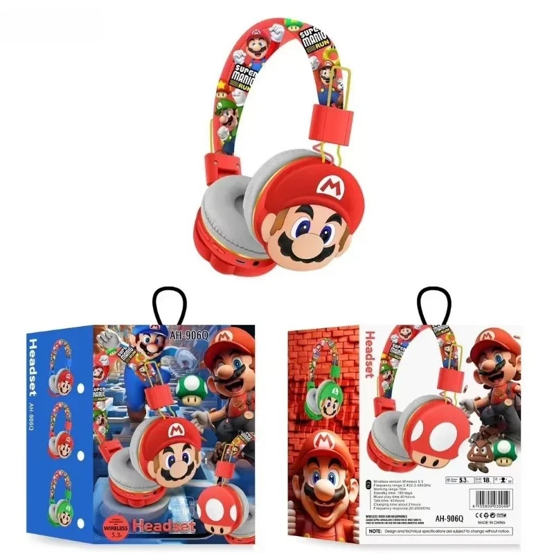 

Беспроводная Bluetooth-гарнитура Super Mario Bros, складные наушники для геймера 5,0, наушники с шумоподавлением, беспроводные наушники, Bluetooth-наушники