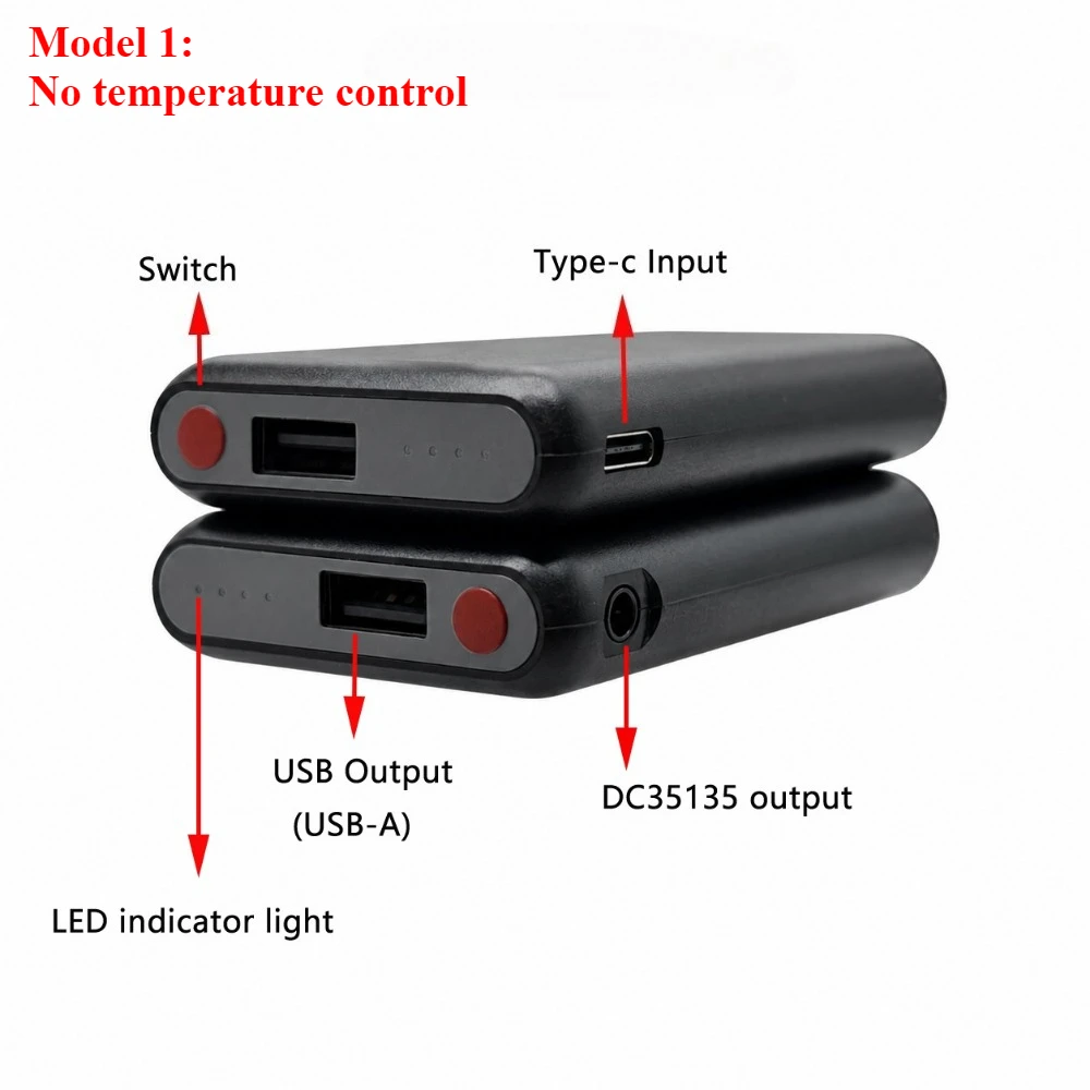 5V 5000mAh Heated Gloves Battery for Warm Glove Clothes Shoes Socks Insoles Type-C Charging Winter Outdoor Mobile Power Bank