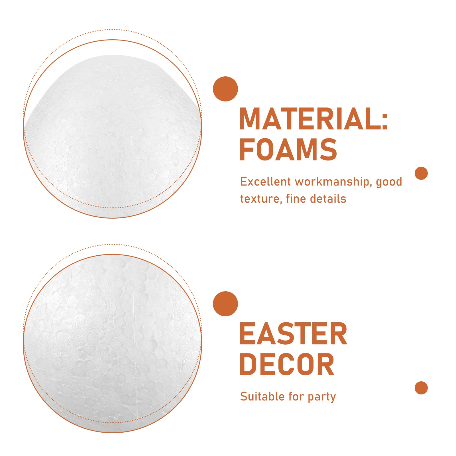 

2pcs Foam Eggs White 20Cm Smooth Polystyrene Craft Eggs For Diy Painting Easter Decoration Kids Art Projects Simulation Gourmet