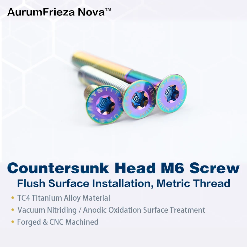 

Countersunk Titanium Screws | 900MPa Strength & 45% Lighter | for Home/Auto/Motorcycle | Corrosion Proof