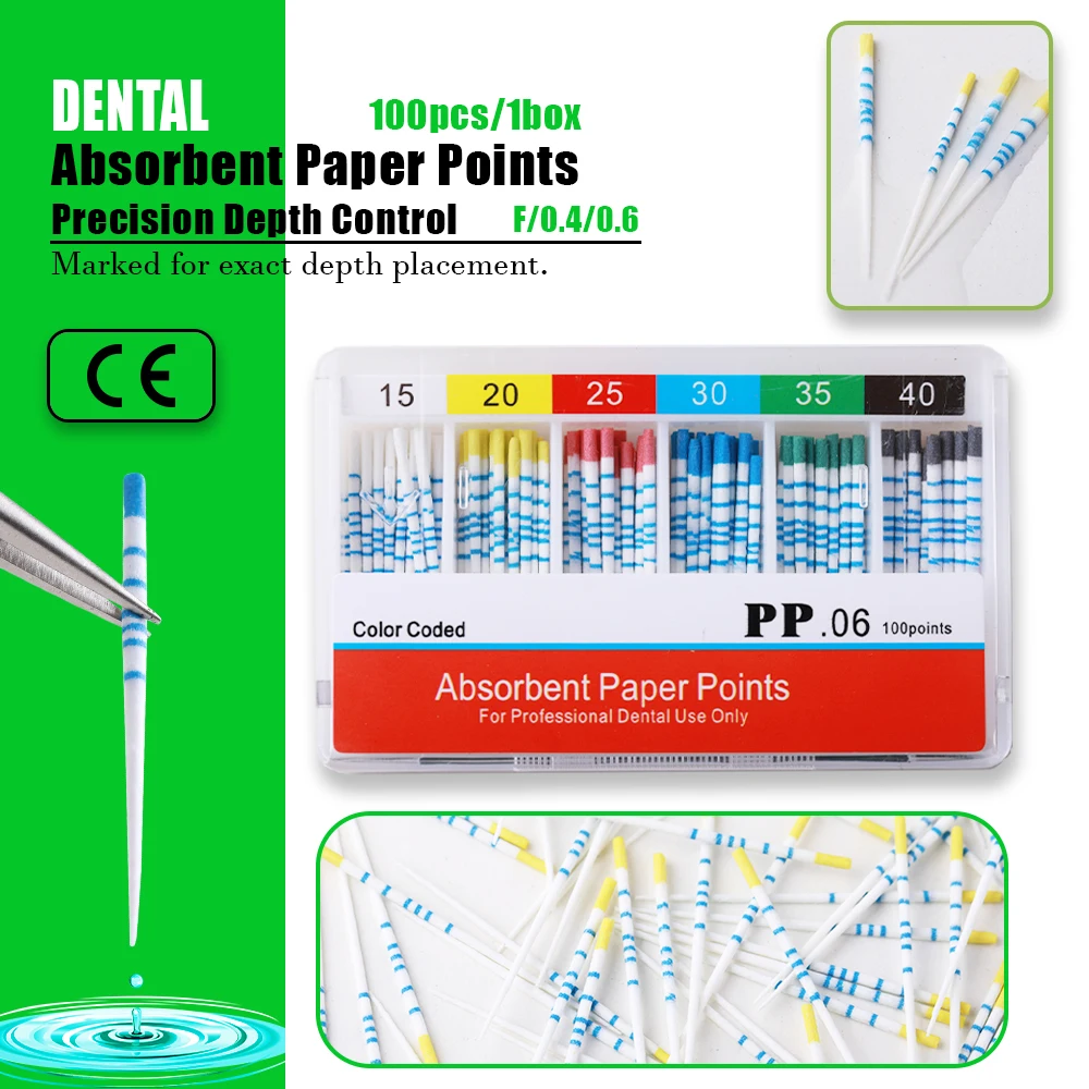 Dental Absorbent Paper Points 04 06 F1-F3 Root Cancel Endodontics Gutta Percha Cotton Fiber Tips Dental Gutta Percha Paper Point