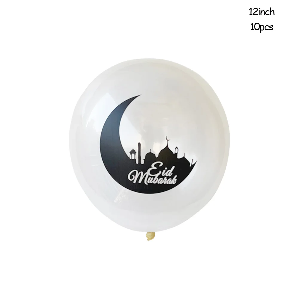 10Pcs Eid Mubarak Transparente Luftballons Islamischen Dekor Glücklich Ramadan Muslimischen Festival Dekoration Ramadan Liefert