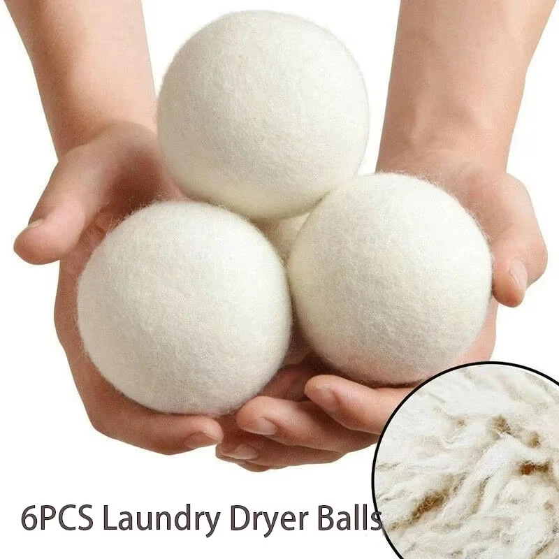 3/6Pcs Reusable Wool Dryer Balls Reusable Fabric Softener Laundry Accessories Eco Friendly Washing Machine Home Supplies