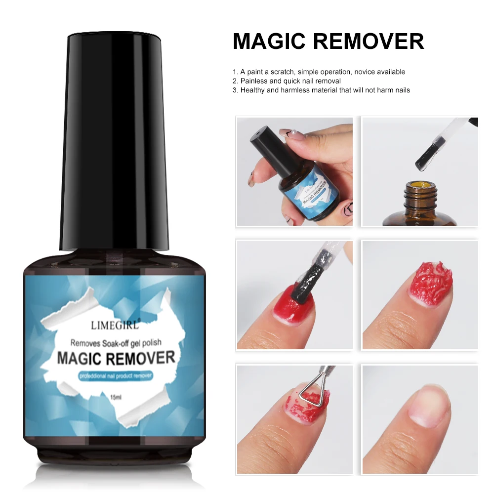 LIMEGIRL 15 مللي العناية إصلاح طلاء الأظافر المستخدمة لتقوية إصلاح الأظافر إهاب السائل تقشير الغراء وإزالة طلاء الأظافر الرعاية