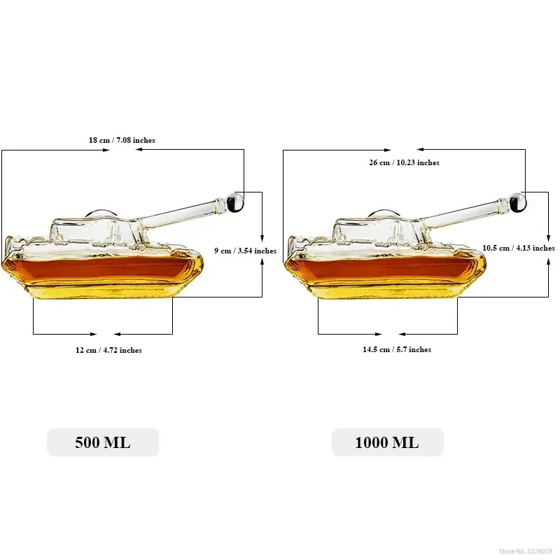 Tank Whiskey Decanter for Men, Army Gifts for Men, Glass Tank Gift, Bourbon and Scotch Decanter, Military Veteran Gifts