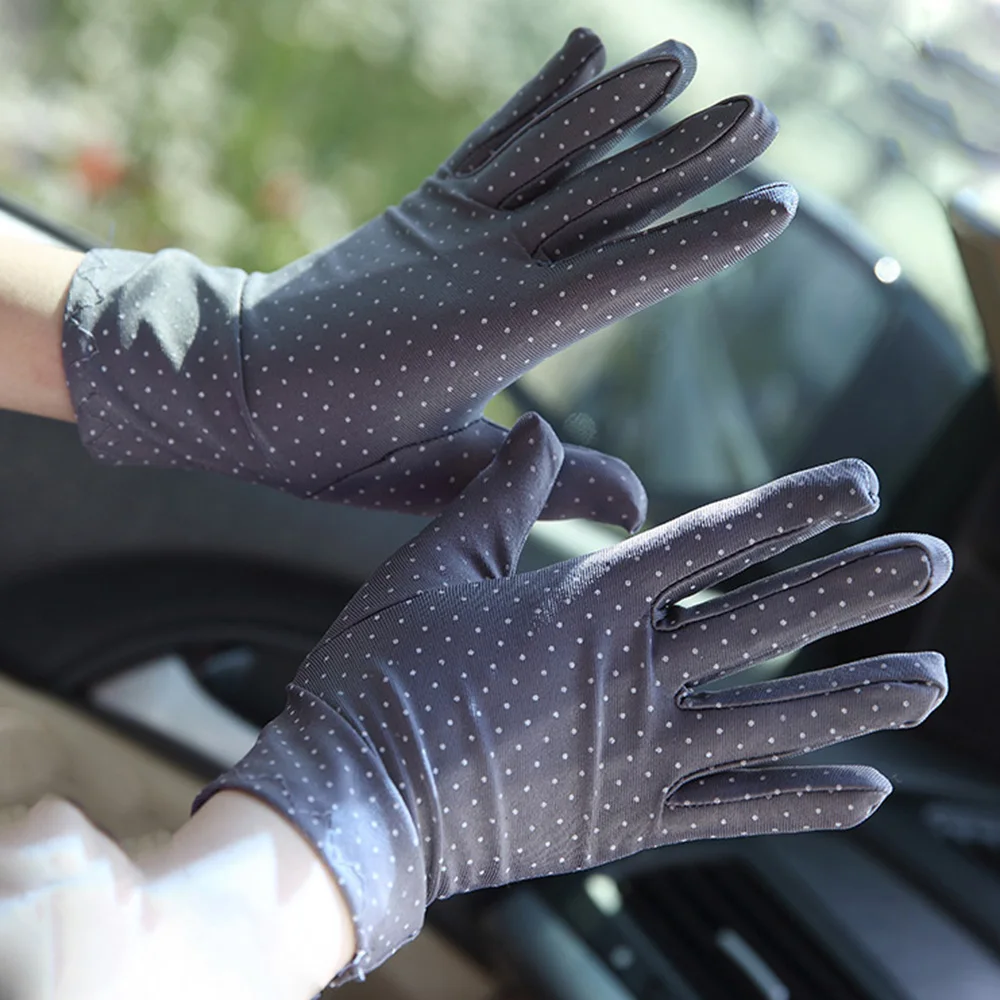 Guantes elásticos de LICRA Anti-UV para mujer, protector solar para conducir, 1 par