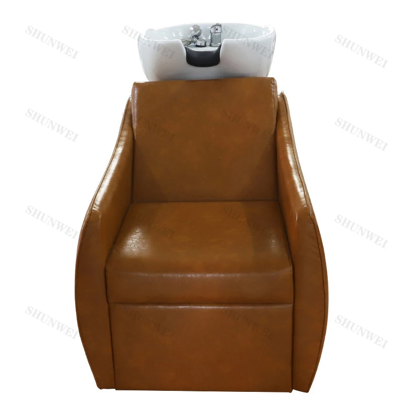 Japanese-Style Small Shampoo Hair Salons, Washing Bed With Ceramic Basin, Semi-Reclining Type