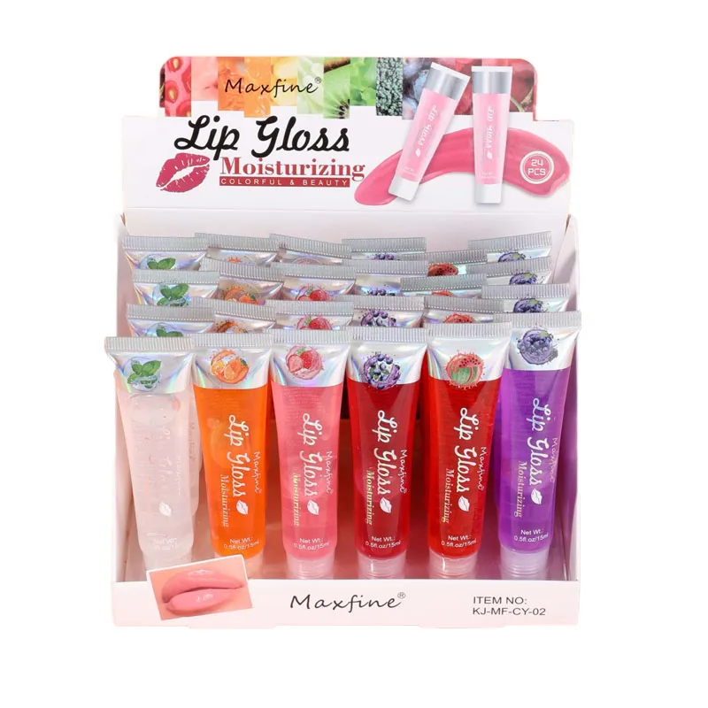 Wholesale 24pcs Fruity Flavor Lip Gloss Waterlight Glossy Moisturizing Smooth Lip Gloss Kids Girls Lip Oil Lips Care inBulk