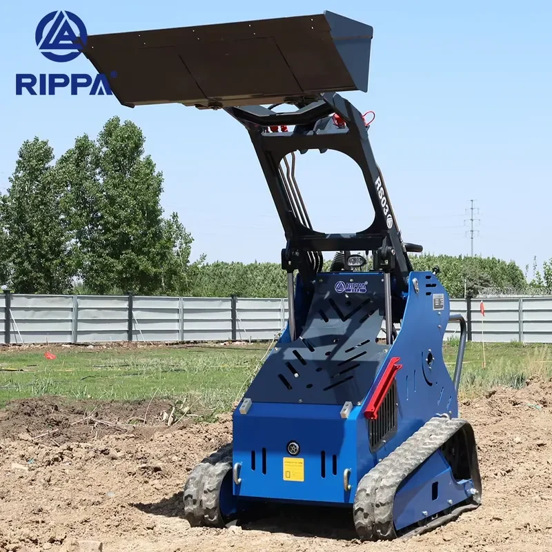 Crawler Front End Loader Mini Skid Steer Loader Tractor Loader with Snow Blower High Efficiency Pump & Engine