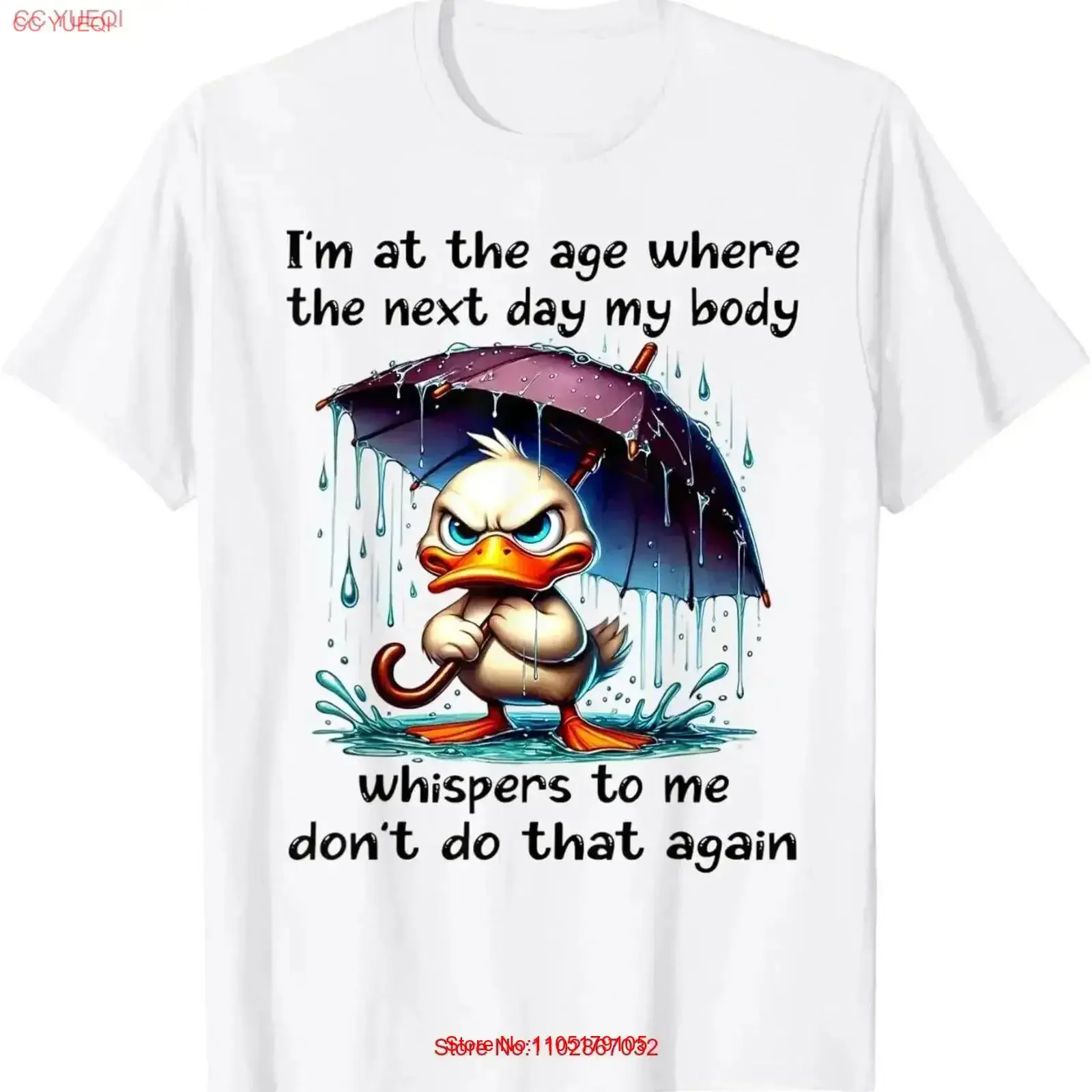 Duck I'm At The Age Where Next Day My Body Whispers T Shirt vintage Washed homme Top For Everyday Wear Soft Casual Versatile