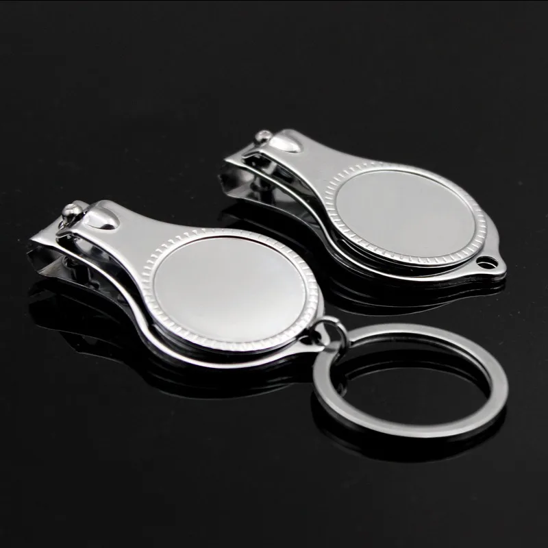 3 in 1 Nail Clippers Keychain Multifunctional Toenail Pedicure Bottle Opener Kering Metal Foldable Design