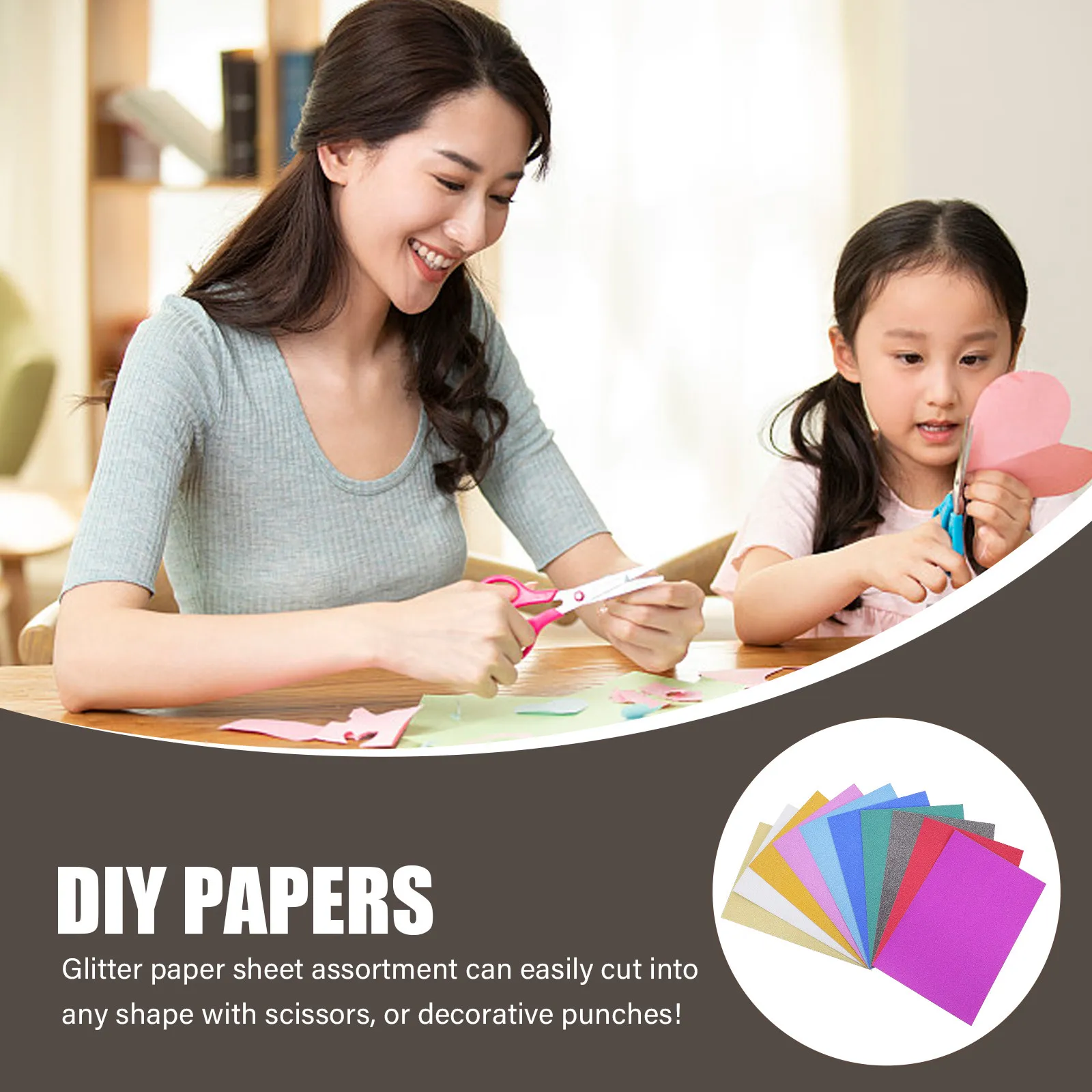 40Sheets Glitter Cardstock Premium Glitter Craft Paperboard for DIY Decoration and Handcraft Colorful A4 Papers