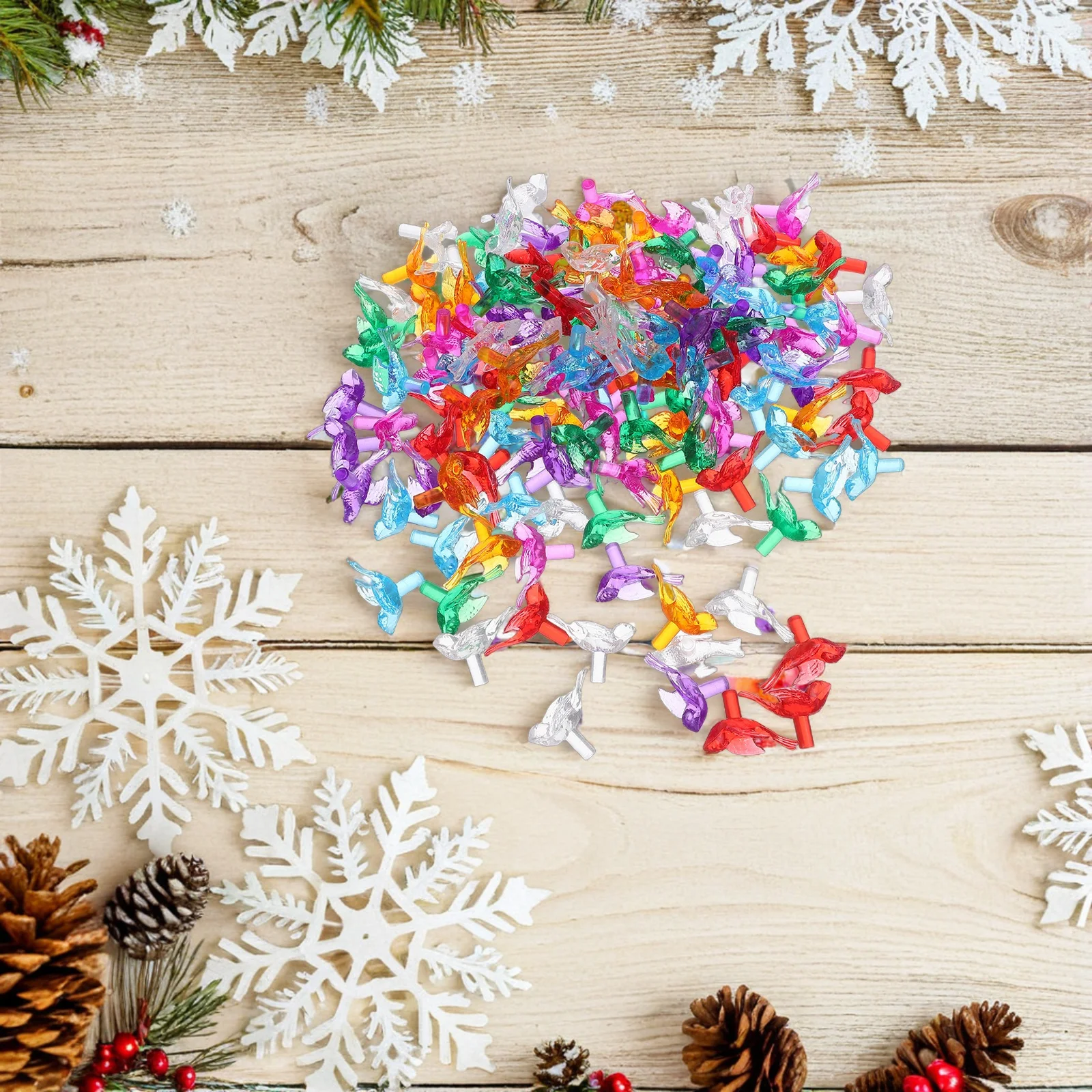 

140Pcs Ceramic Tree Replacement Bulbs Vintage Twist Bird Plastic Ornaments for Christmas Tree Lights Holiday Decor