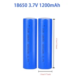 3.7V 18650 1200mAh Li-ion Rechargeable Battery for Lanterns, Flashlights, Doorbells,Fans, Shavers, Solar street light,Wholesale