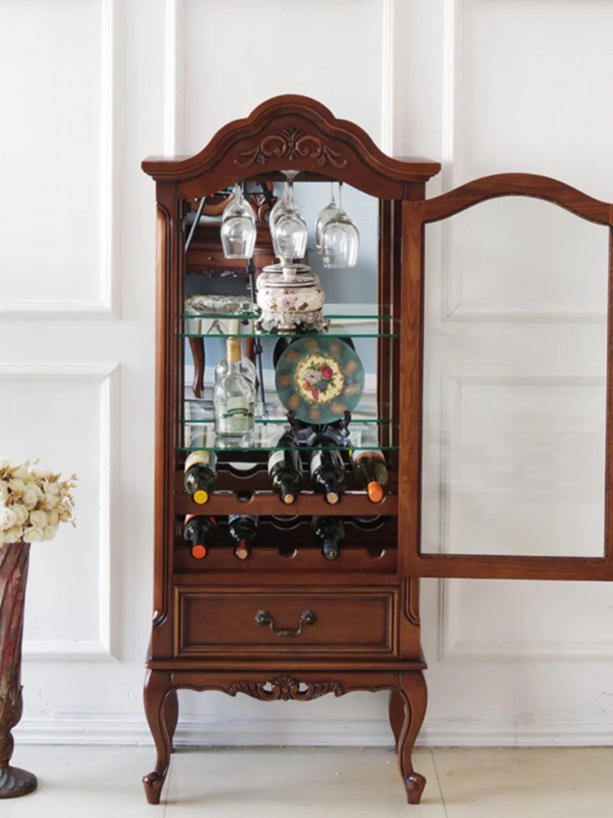 

Living Room Storage Solid Wood Wine Cabinet Simple TV Multi-Functional Modern Retro