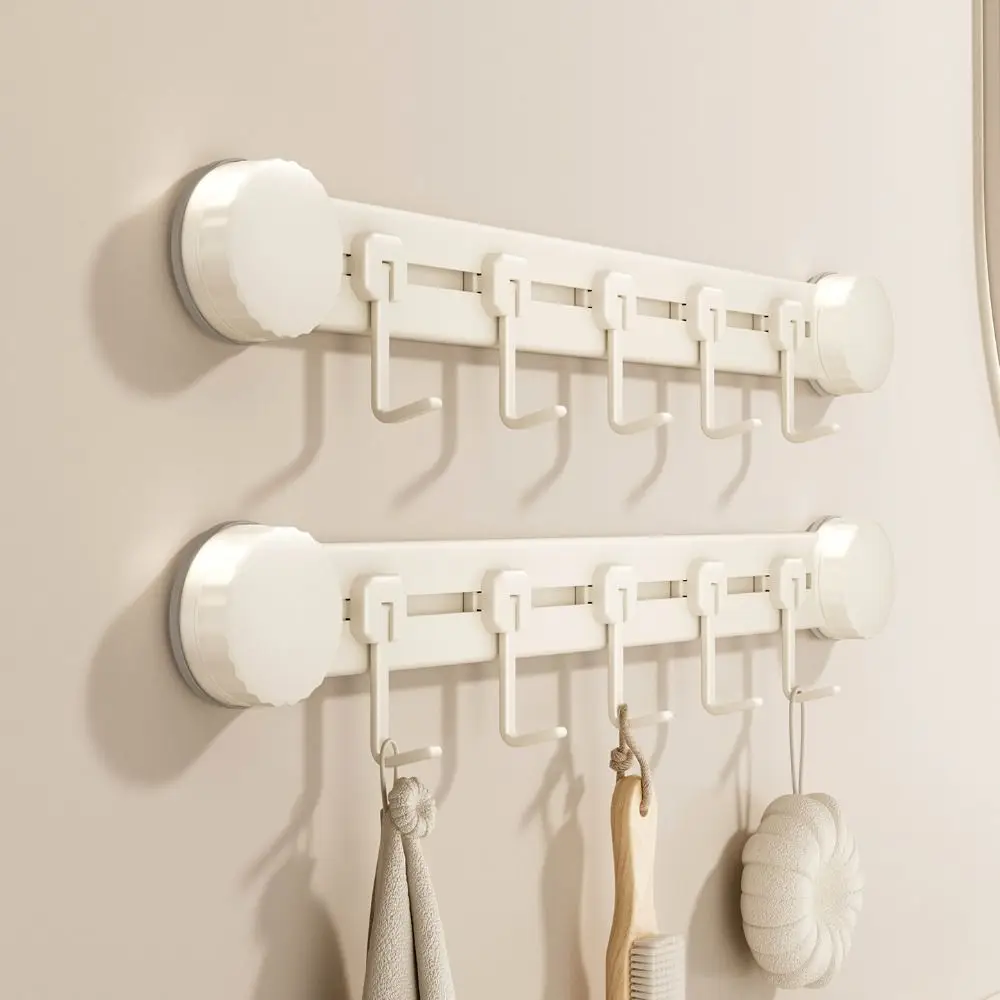 

4/6 Hooks Vacuum Suction Cup Hooks No Drilling Traceless Hanging Clothes Hooks Space Saving Wall-Mounted Kitchen Storage Hooks