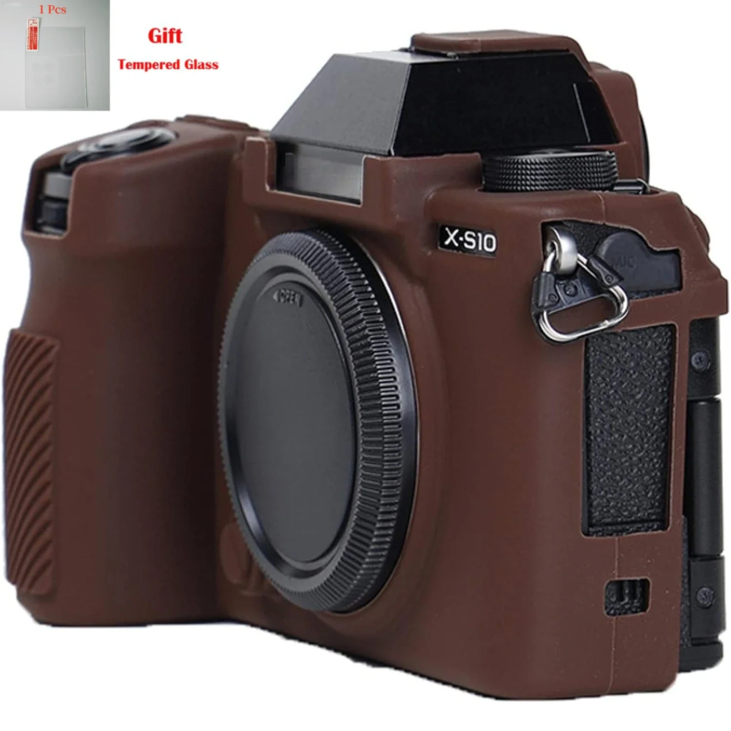 

Protective Silicone DSLR Skin , For Fujifilm Xs10 Accessories Camera Bag Soft Rubber Camera Case Cover + free tempered film