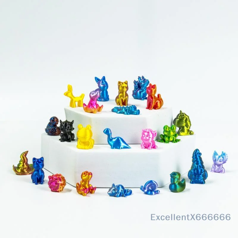 3D Printed Mini Animal Figurines High Precision Printing Mixed Color Assortment Exquisite Home Tabletop Ornaments