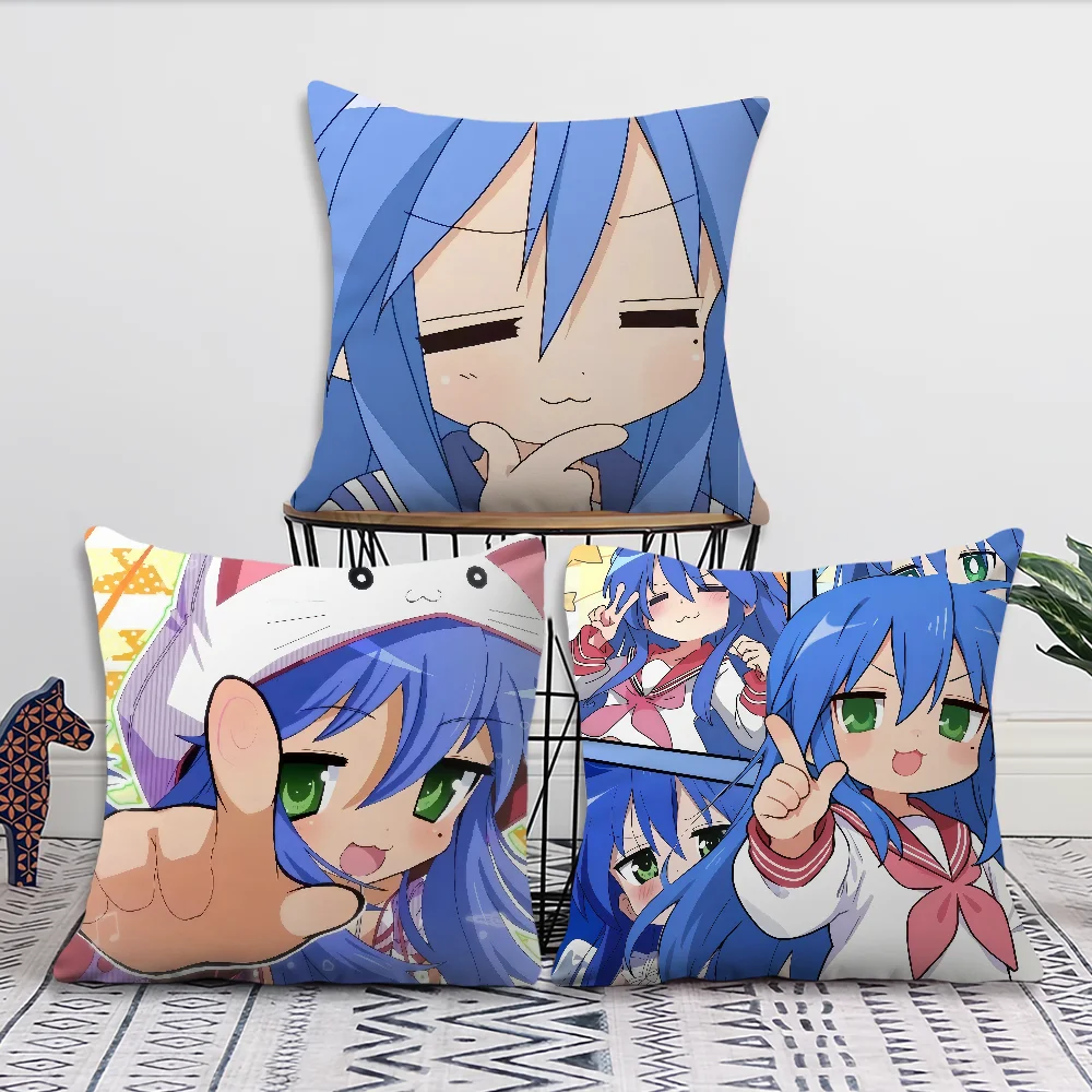 Anime Cute L-Lucky Star K-Konata Izumi Otaku Comfortable Soft Pillow Case for Sofa Living Room Home Decor Protective Covers