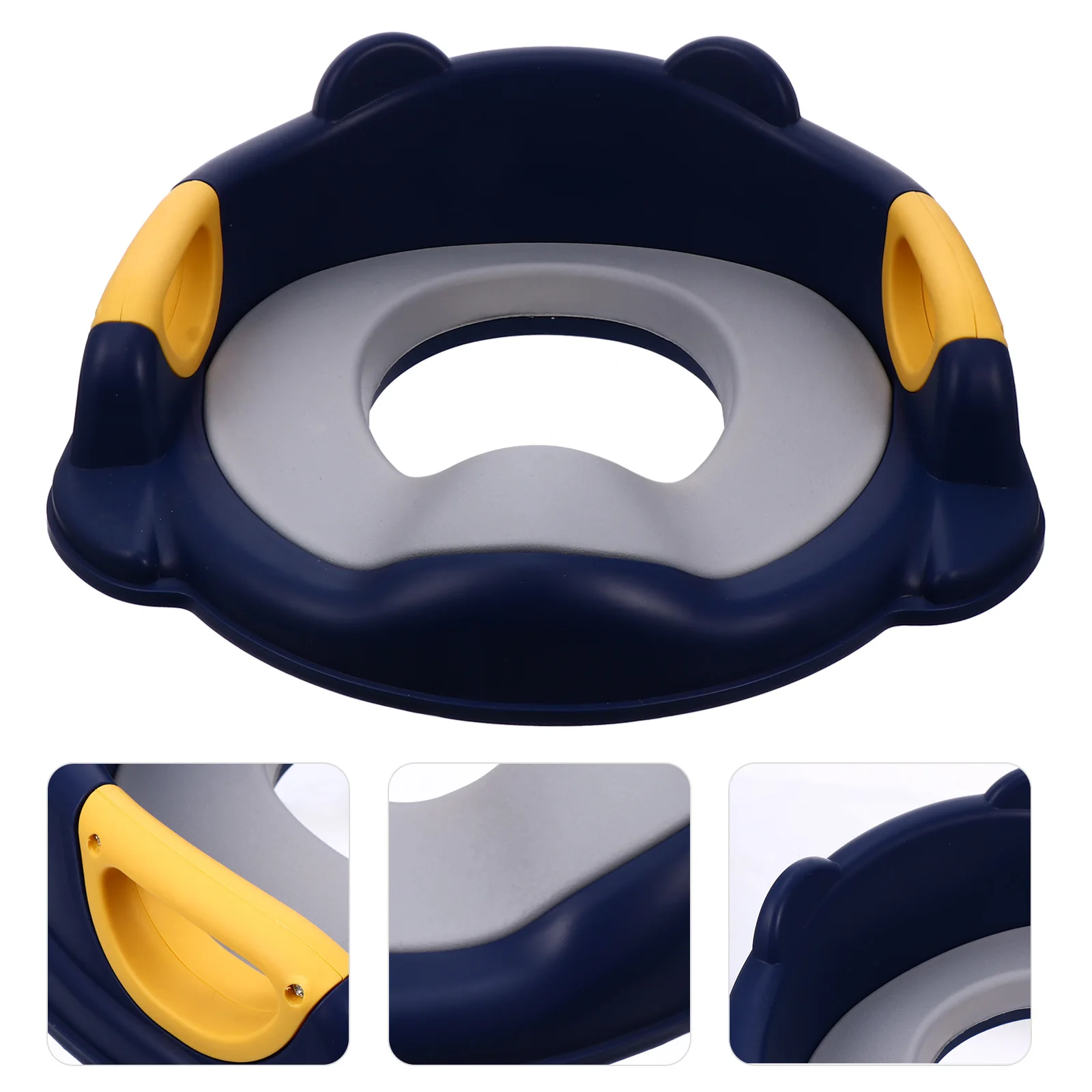

1pc Kids Toilet Trainer Seat Baby Pu Toilet Seat Cushion Non-Slip Buckle Easy Install Comfortable Potty Training Ring