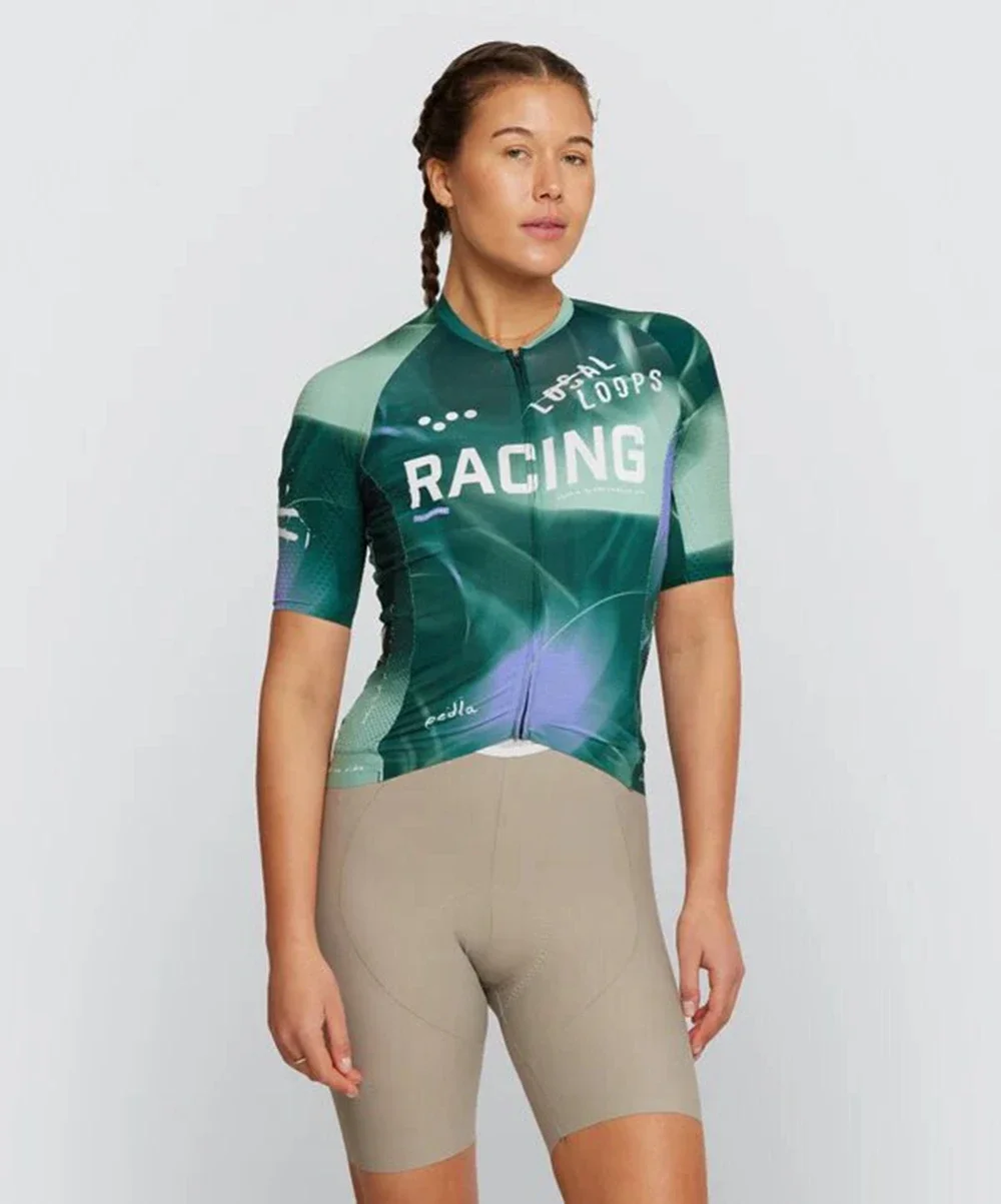 

Женский профессиональный костюм Pedla Local Loops 2,0, трикотаж для гонок из сосны, летний велосипедный трикотаж с короткими рукавами, рубашки для горного велосипеда
