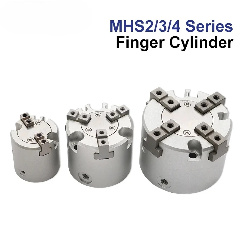 MHS2/MHS3/MHS4-16D/20D/25D/32D/40D/50D Series 2/3/4 Finger Pneumatic Gripper Replacement Double Action Rotating Air Cylinder