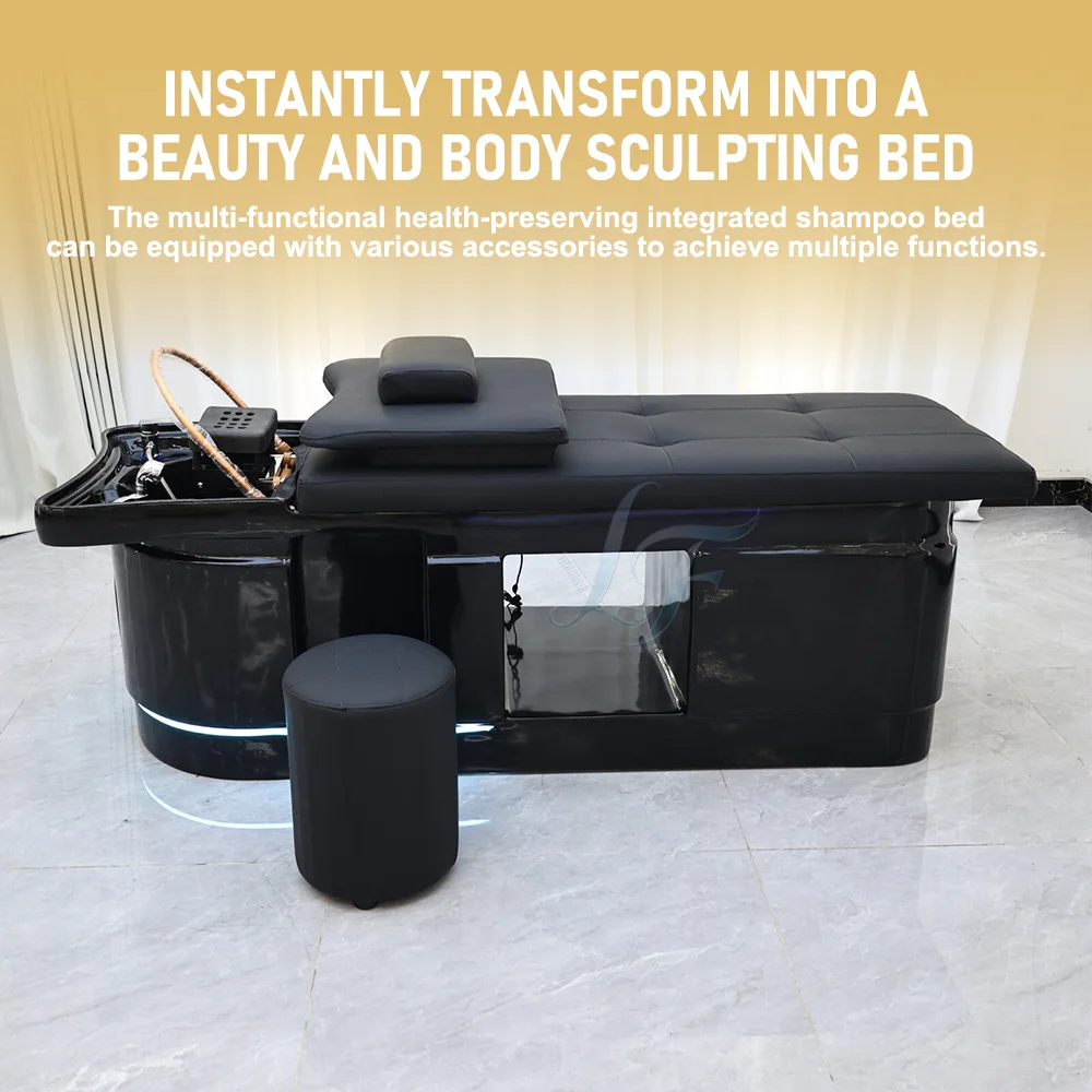 Japanese Head Spa Bed With Water Circulation Fumigation For Salon Spa Hair Washing Massage Bed 1 Year Warranty Durable Stable