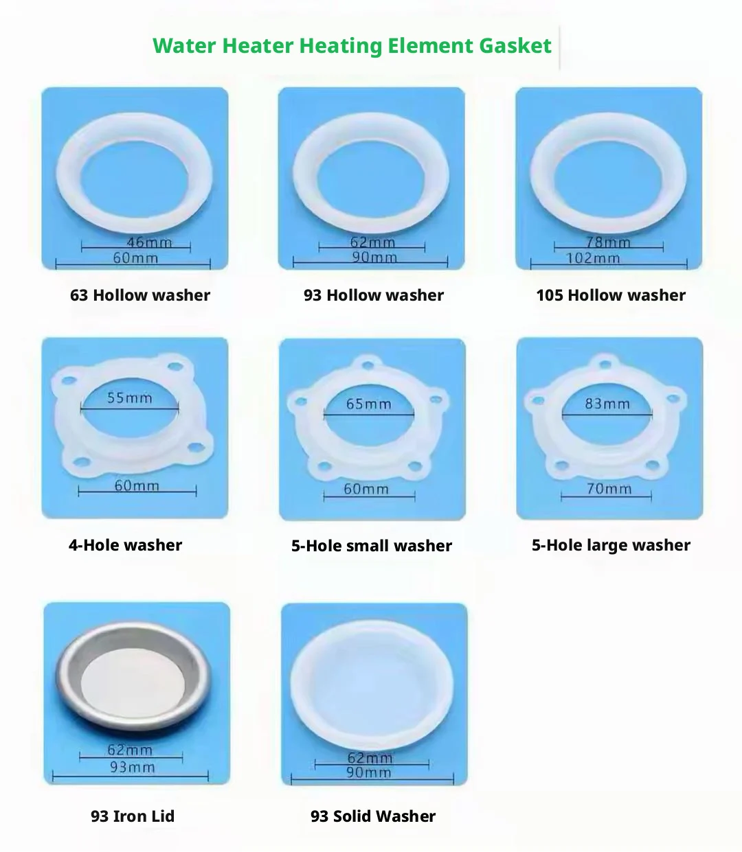 1PC Silicone Rubber Gasket Seal for Electric Water Heater Heating Tube Flange Drain Outlet Silicone Seal Ring Parts