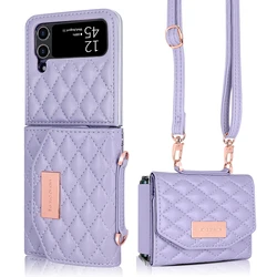 VIETAO Girls Purse Mobile Phone Cover Compatible With Galaxy Z Flip 7/6/5/4/3 with Crossbody Lanyard And Card Wallet, Purple