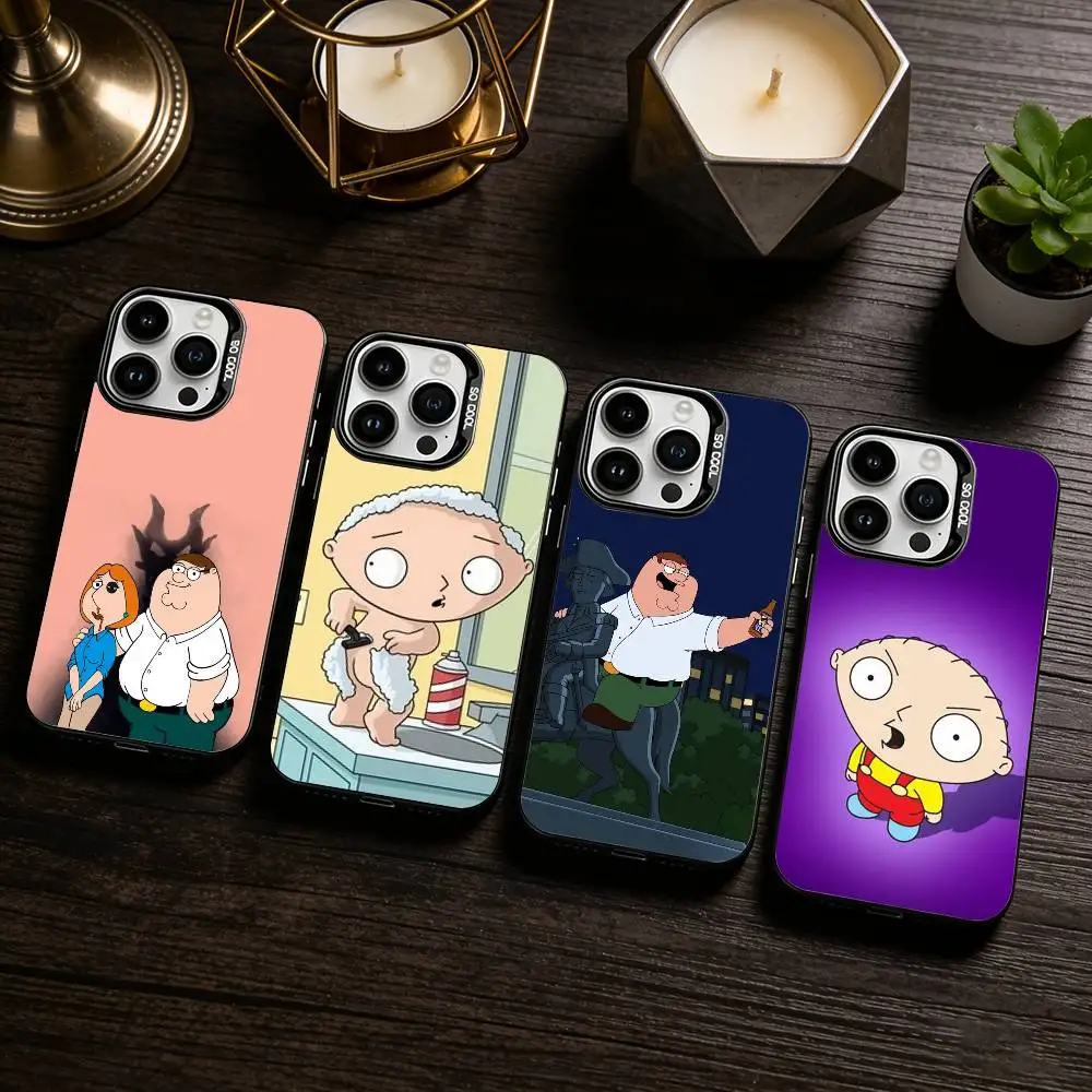 

F-Family F-Funny G-Guy Phone Case For iPhone 17,16,15,14,13,12,11 Plus,Pro Max,XS,Colored silver phone case