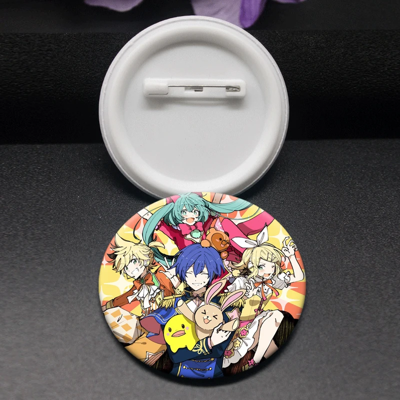 Round Brooches Backpack Decoration Cute Q-version Cartoon Badge Hot Anime Project Sekai Enamel Pins Exquisite Accessories Gifts