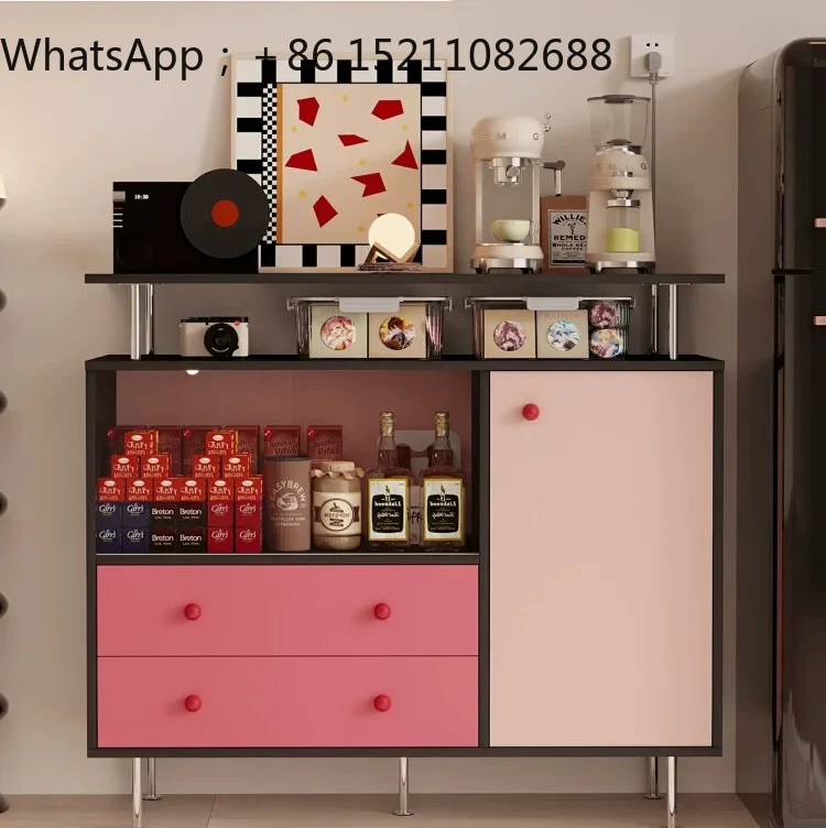 LLY magic painting color living room decoration integrated dining side cabinet dopamine storage cabinet pink tea cabinet
