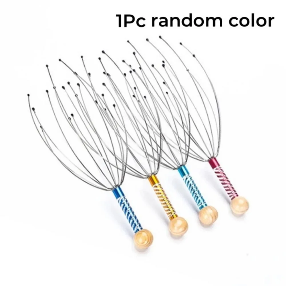 Stainless Steel Octopus Claw Scalp Massage Tool Stress Relief Scalp Itch Remover Hair Blood Circulation Stimulator Random Color